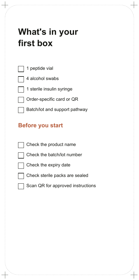 Customer Receive Checklist page 1