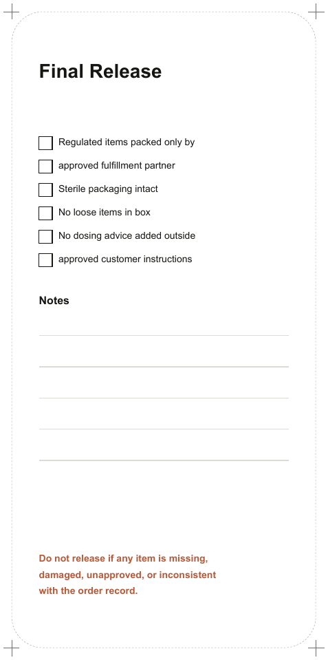 Internal Packing Checklist page 2